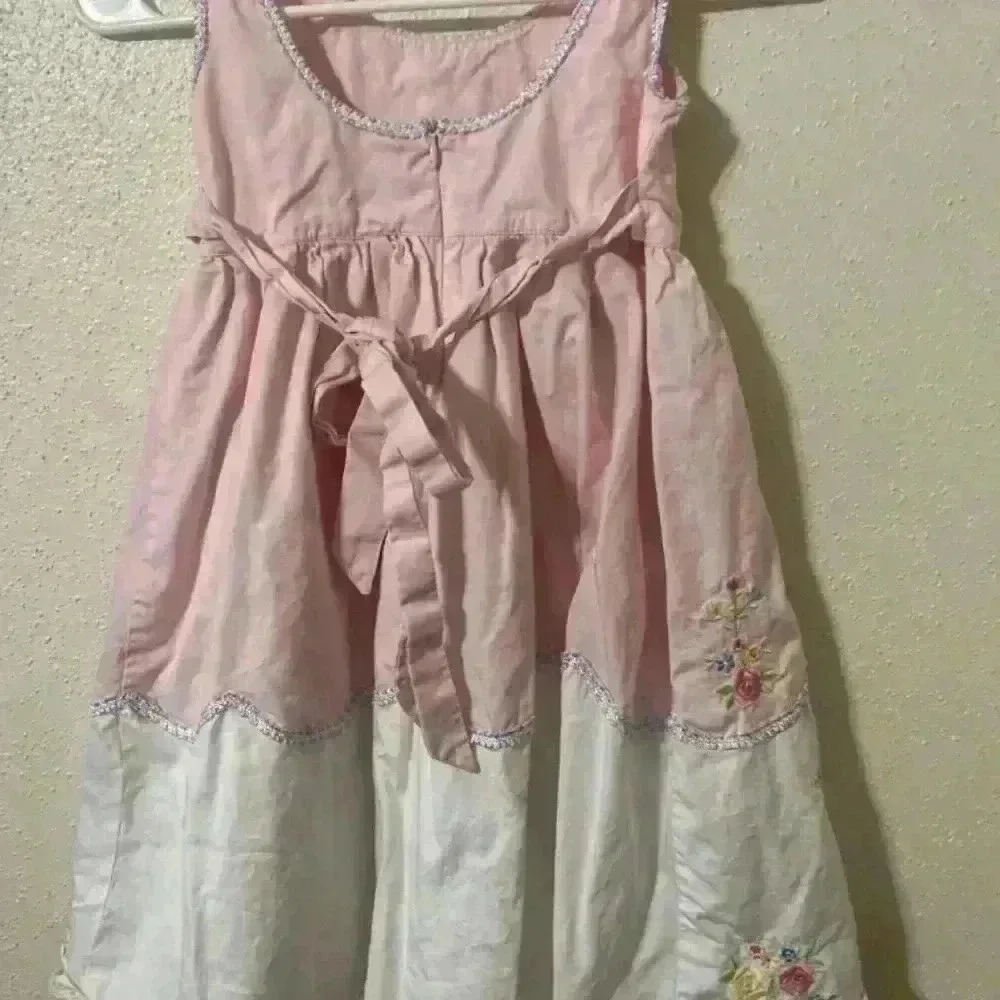 Cotton Kids Embroidered Floral Dress, Size 6